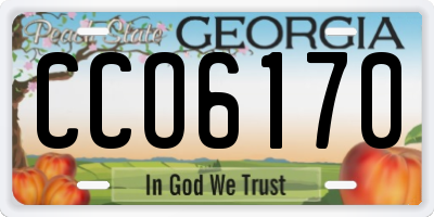 GA license plate CCO6170