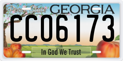 GA license plate CCO6173