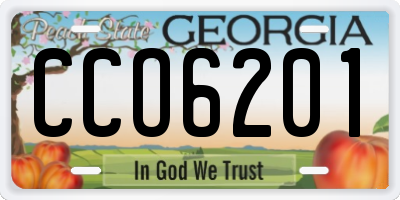 GA license plate CCO6201