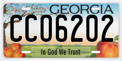 GA license plate CCO6202