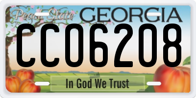 GA license plate CCO6208