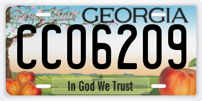 GA license plate CCO6209