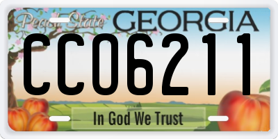 GA license plate CCO6211