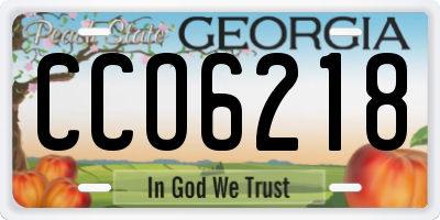 GA license plate CCO6218