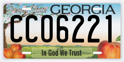 GA license plate CCO6221