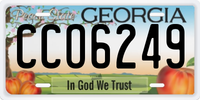 GA license plate CCO6249