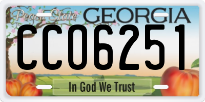 GA license plate CCO6251