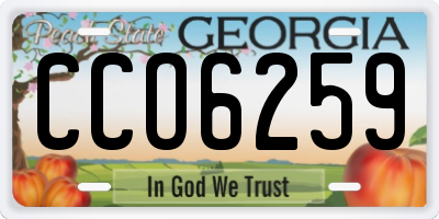 GA license plate CCO6259
