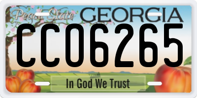 GA license plate CCO6265