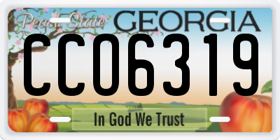 GA license plate CCO6319