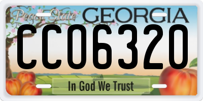 GA license plate CCO6320