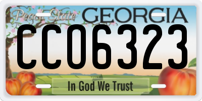 GA license plate CCO6323