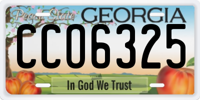 GA license plate CCO6325
