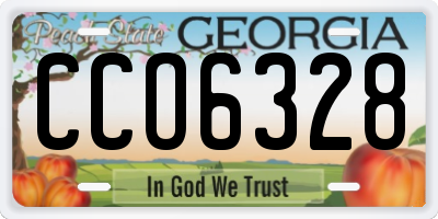 GA license plate CCO6328