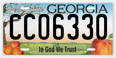 GA license plate CCO6330