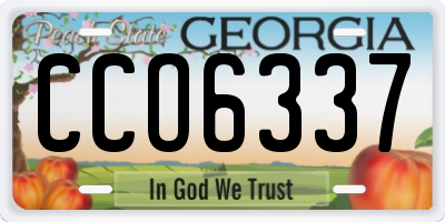 GA license plate CCO6337
