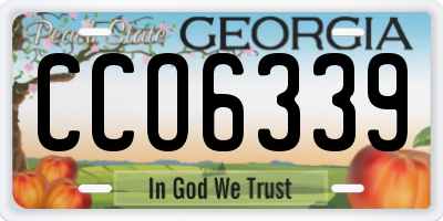 GA license plate CCO6339