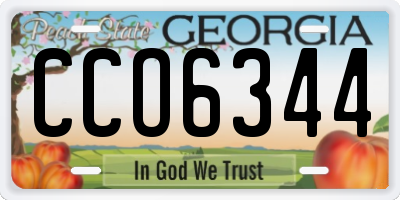 GA license plate CCO6344