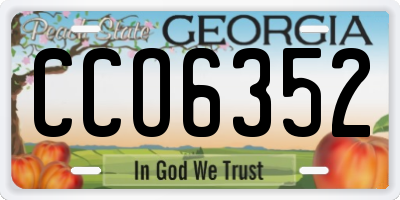 GA license plate CCO6352