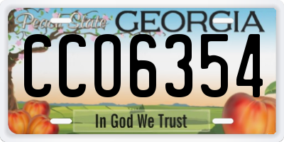 GA license plate CCO6354