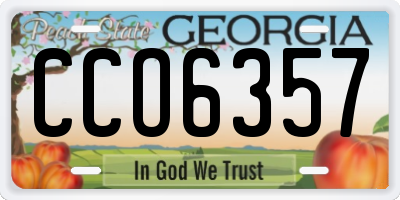 GA license plate CCO6357