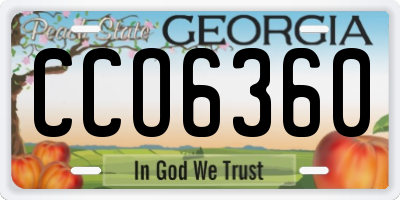 GA license plate CCO6360