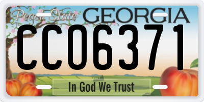 GA license plate CCO6371