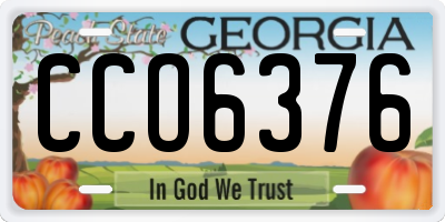 GA license plate CCO6376