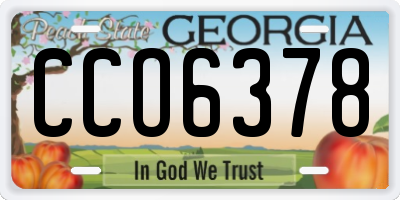 GA license plate CCO6378