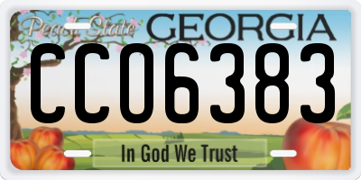 GA license plate CCO6383