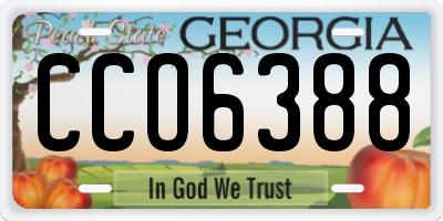 GA license plate CCO6388