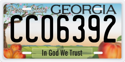 GA license plate CCO6392