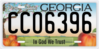 GA license plate CCO6396