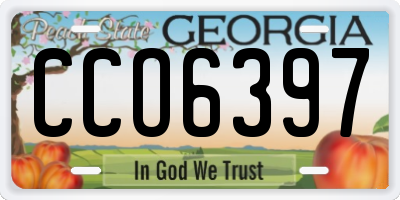 GA license plate CCO6397