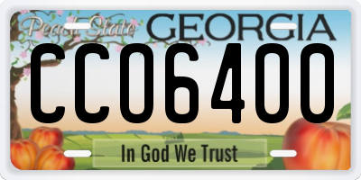 GA license plate CCO6400