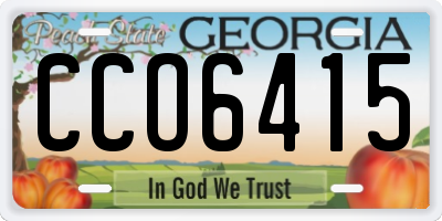 GA license plate CCO6415