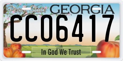 GA license plate CCO6417