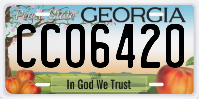 GA license plate CCO6420