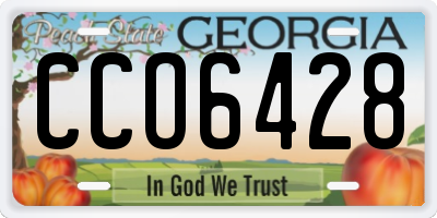 GA license plate CCO6428