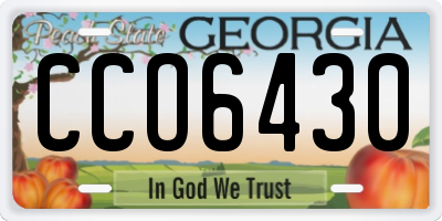 GA license plate CCO6430