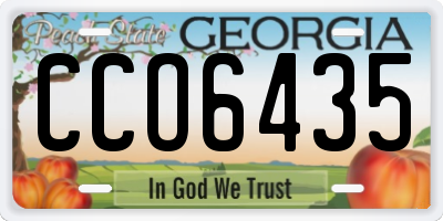 GA license plate CCO6435