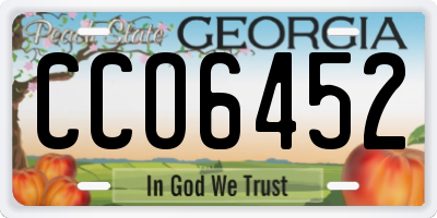 GA license plate CCO6452