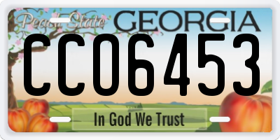 GA license plate CCO6453