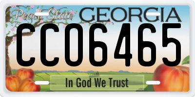 GA license plate CCO6465