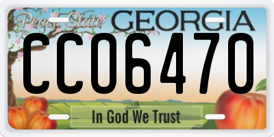 GA license plate CCO6470