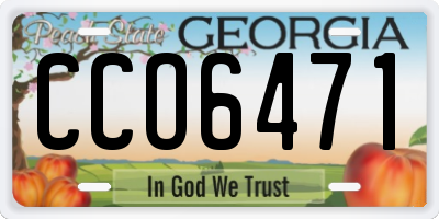 GA license plate CCO6471