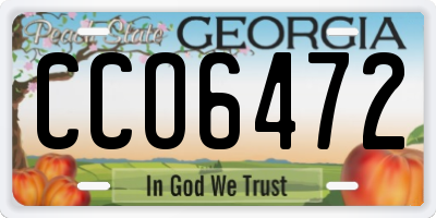 GA license plate CCO6472
