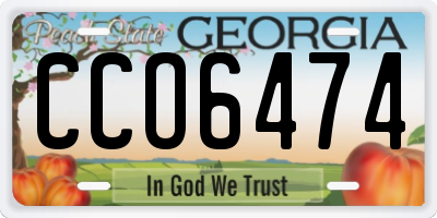 GA license plate CCO6474