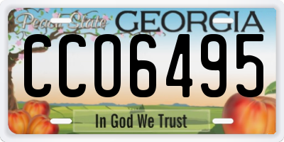GA license plate CCO6495