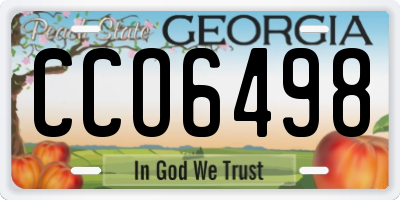 GA license plate CCO6498